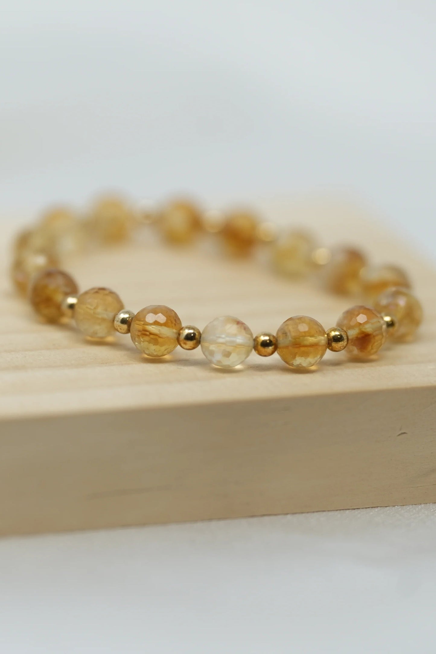 Success Activated Citrine (Faceted) Healing Bracelet - Gold Filled