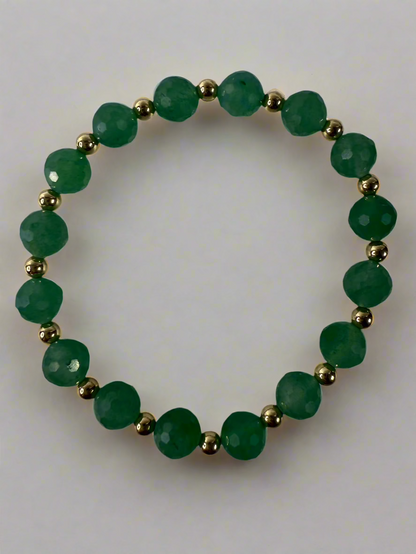 Opportunity Activated Green Aventurine (Faceted) Healing Bracelet - Gold Filled